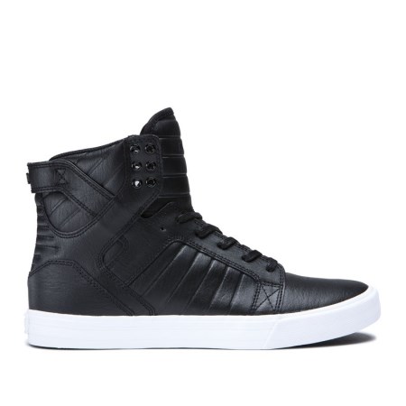 Supra Skytop Mens High Tops Shoes Black UK 89ZSI